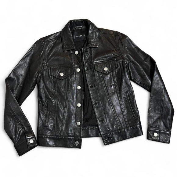 Leather Trucker Jacket size XS - Picture 4 of 5